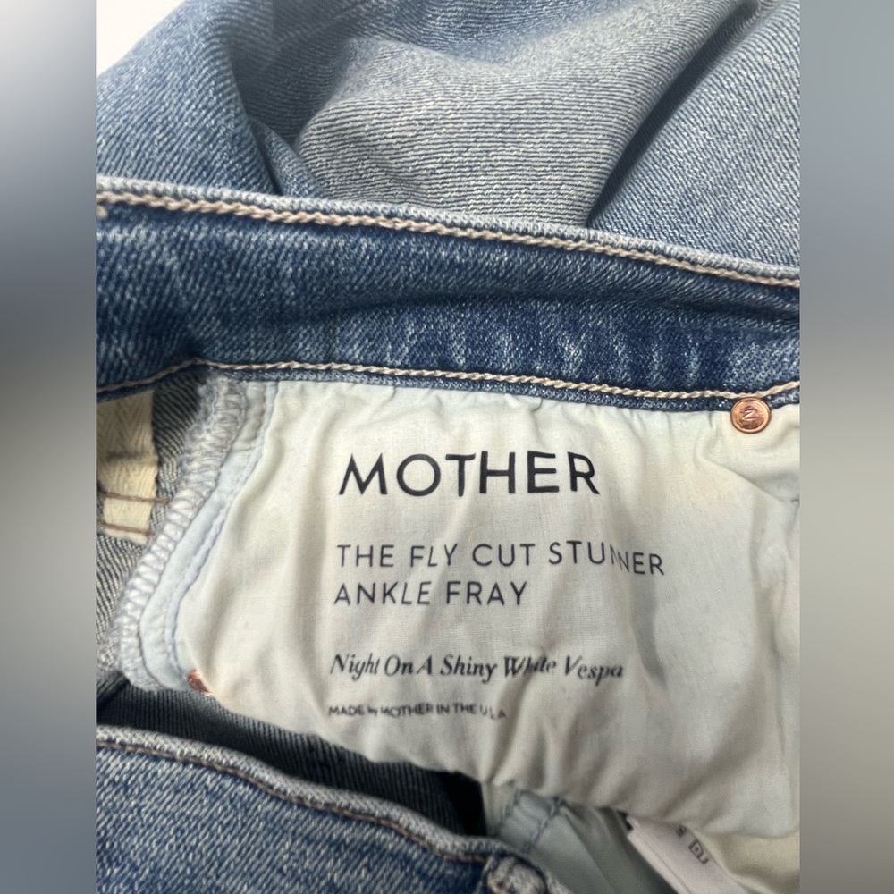 MOTHER Denim The Fly Cut Stunner Ankle Fray Jeans Night Sz 27 – Brand New - Picture 12 of 15
